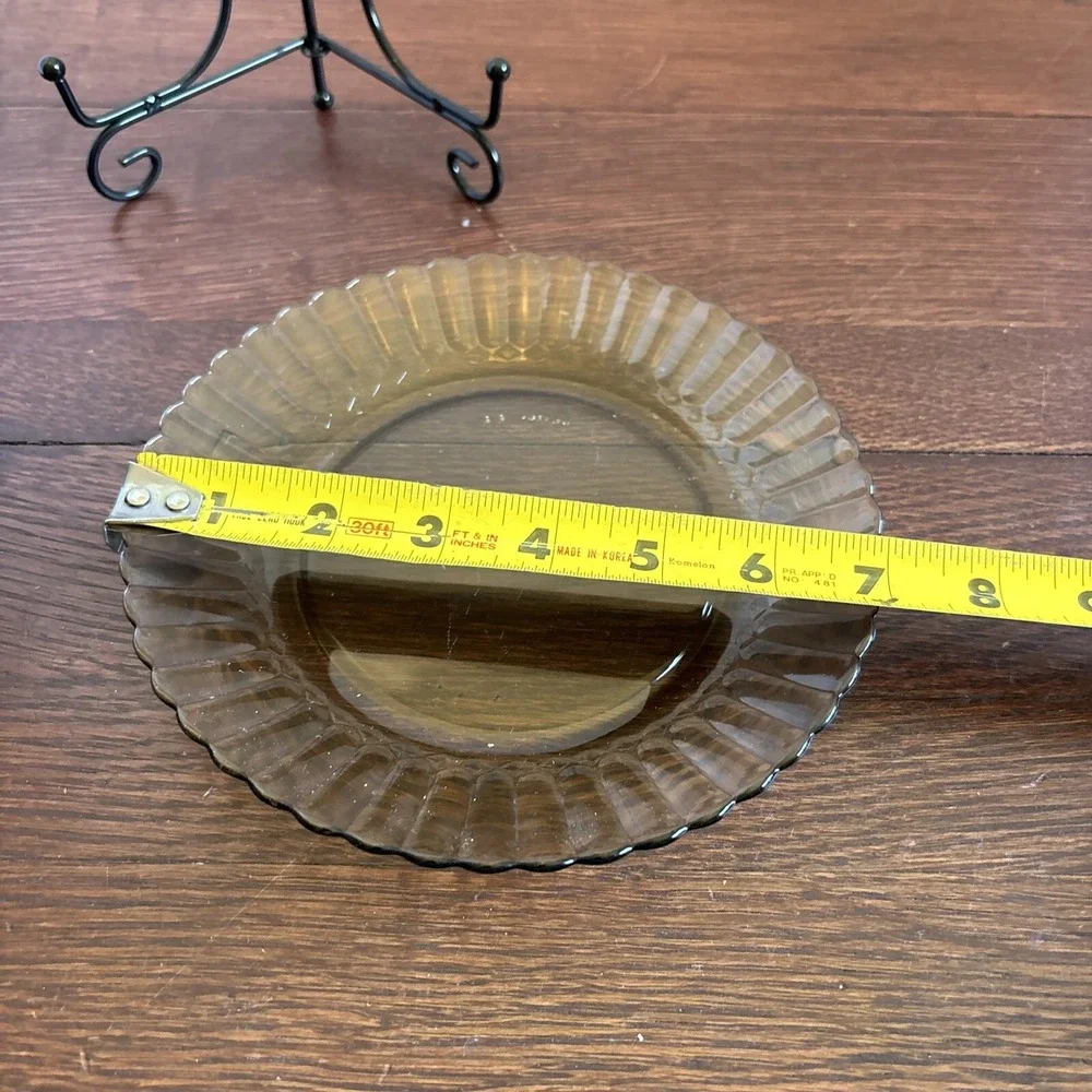 Vintage Fortecrisa Mexico Smoked Brown Glass Plate 7